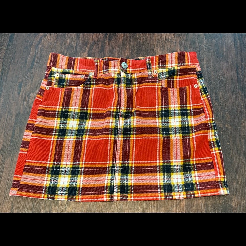 American Eagle plaid corduroy skirt